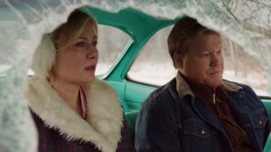 Kirsten Dunst och Jesse Plemons som Peggy och Ed Blomquist i säsong två av "Fargo".