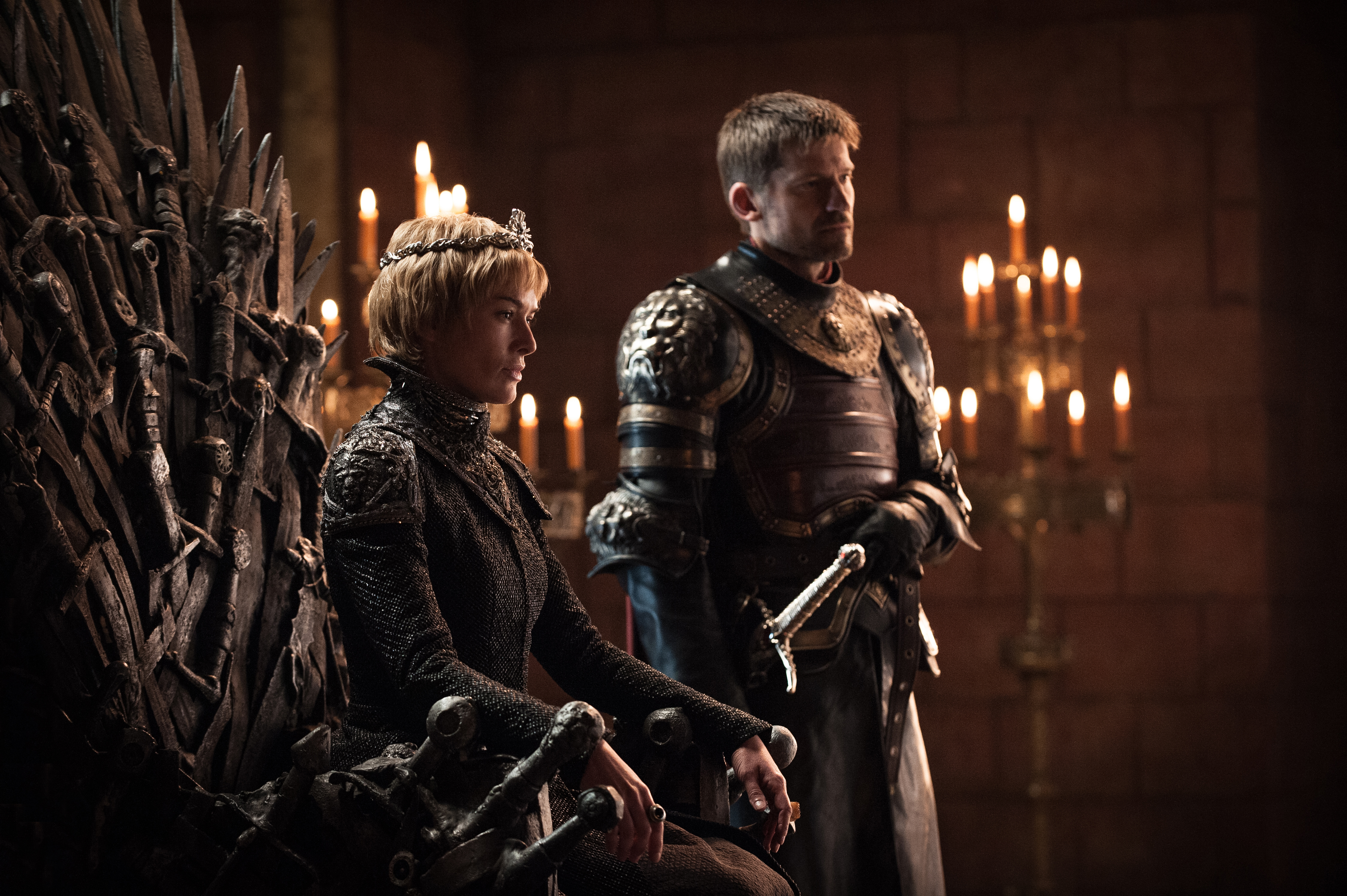 Lena Headey som Cersei Lannister och Nikolaj Coster-Waldau som Jaime Lannister. Foto: Helen Sloan/HBO.